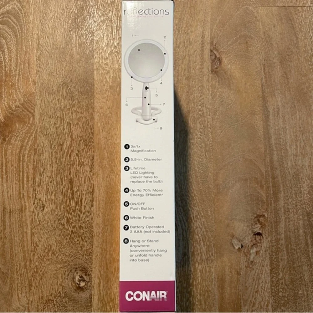 Conair Reflections LED Lighted Collection 3X/1X Magnification Mirror Battery NEW